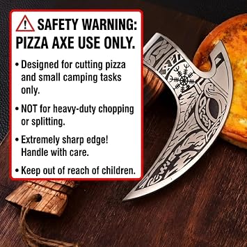 New Viking Pizza Cutter Axe Viking Hatchet Pizza Axe Mini Axe,Cutter, Small Camping Axe, Small Axe with Premium Leather Sheath Cover