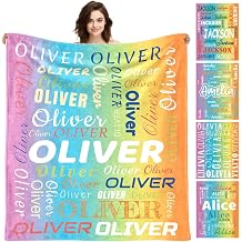 Personalised Name Blanket,Customized Soft Blanket for Baby Kids Adults,Customised Blankets with Printed Name,Full name Flannel Throw Blanket,Personalised Gifts for Family Pet Friends