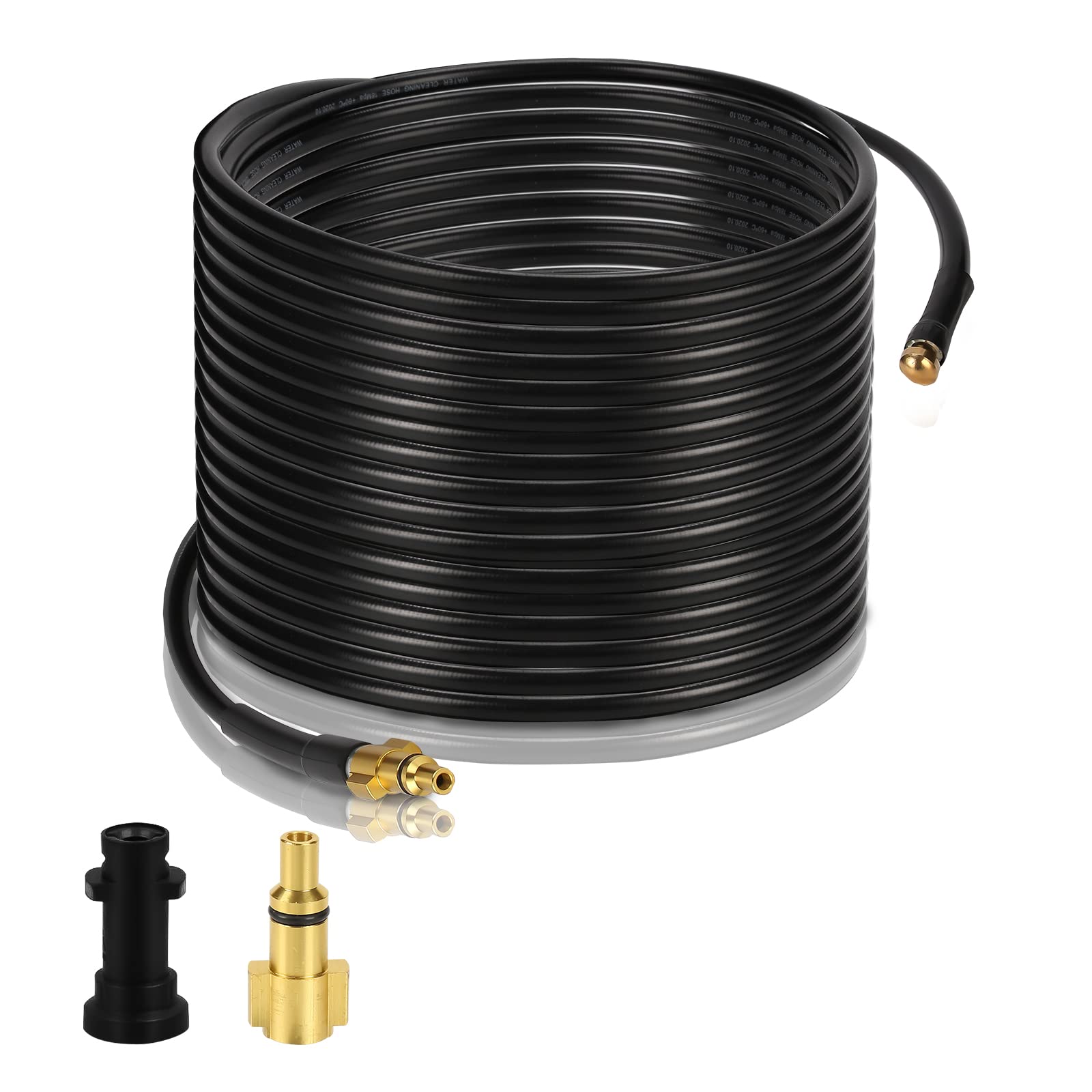 Tuyau haute pression, tuyau de nettoyage de drain de 20 m, nettoyeur de drains de 180 bar compatible avec les connexions rapides de nettoyeur haute pression