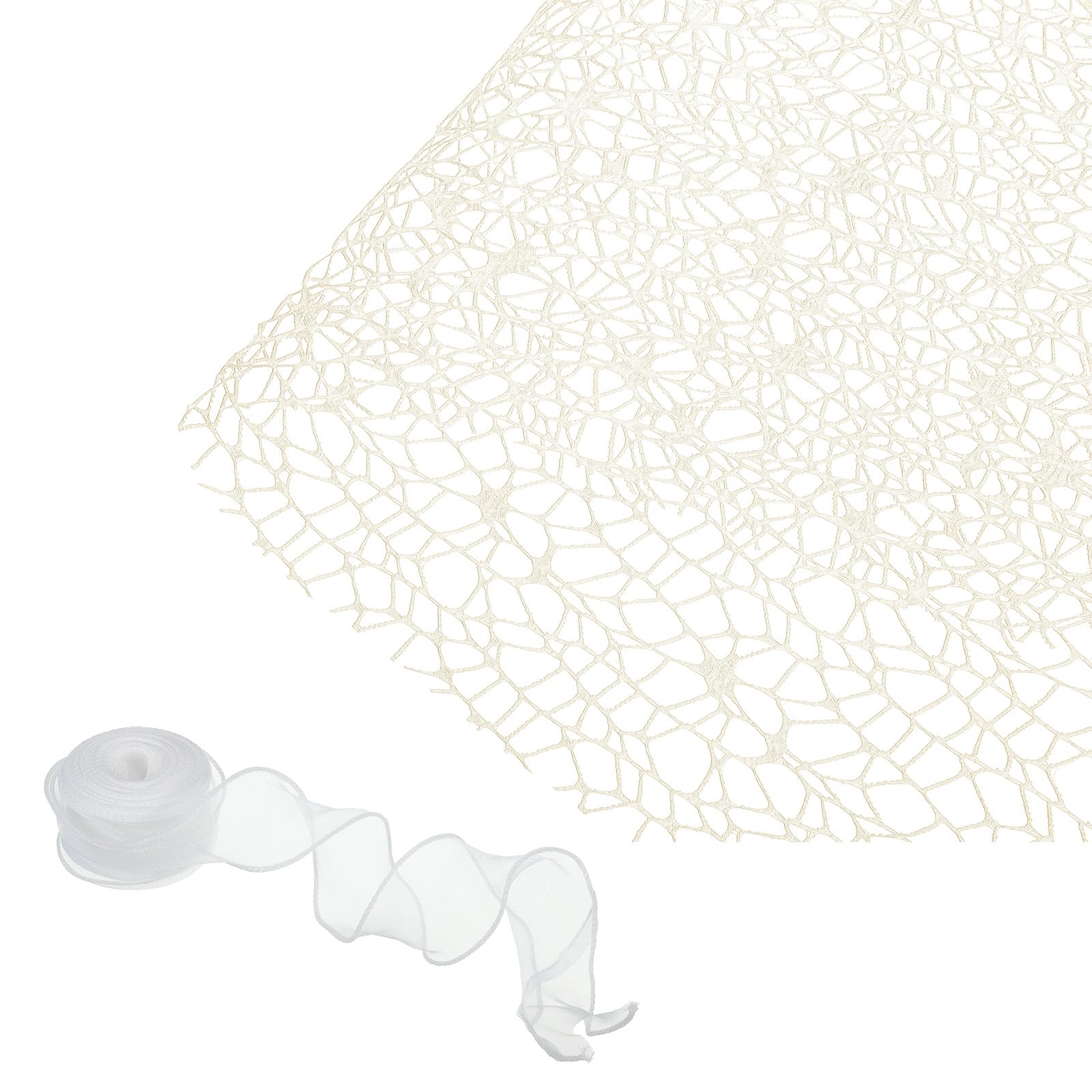 PATIKIL 2 Rotoli Fiore Rivestimento Maglia 15ft Chiaro Verde Crema Bianco