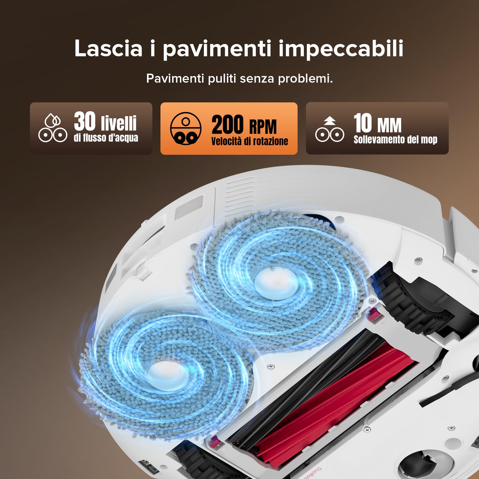 roborock Qrevo Master Set Robot Aspirapolvere con Funzione Mopping&Mop Sollevabile, Design FlexiArm, Potenza di Aspirazione HyperForce® di 10.000 Pa, Rilevamento dello Sporco, Bianco