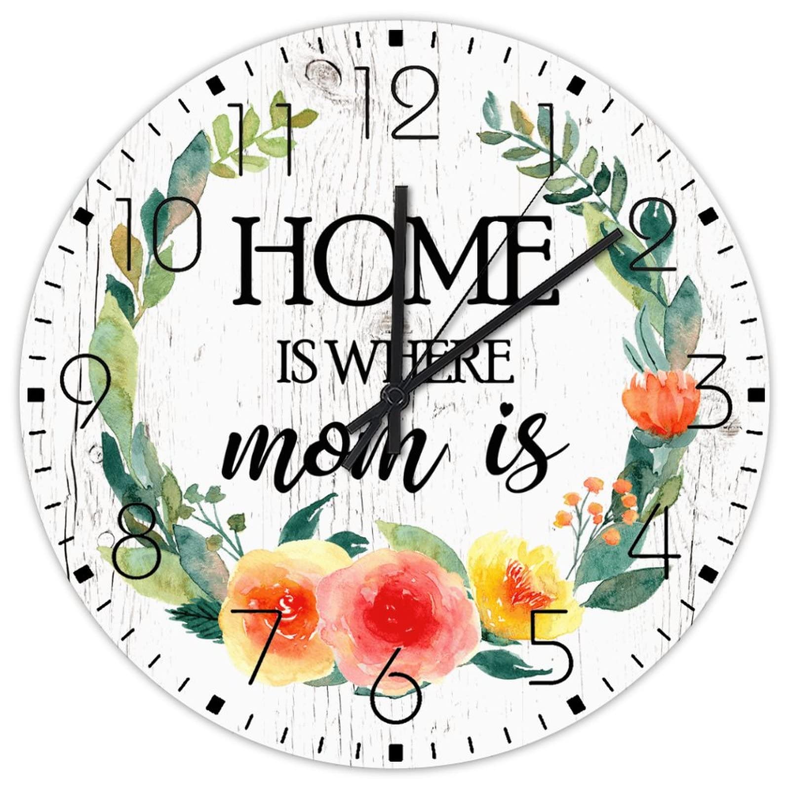 Horloge murale en bois double face avec cadran rond et fixation suspendre