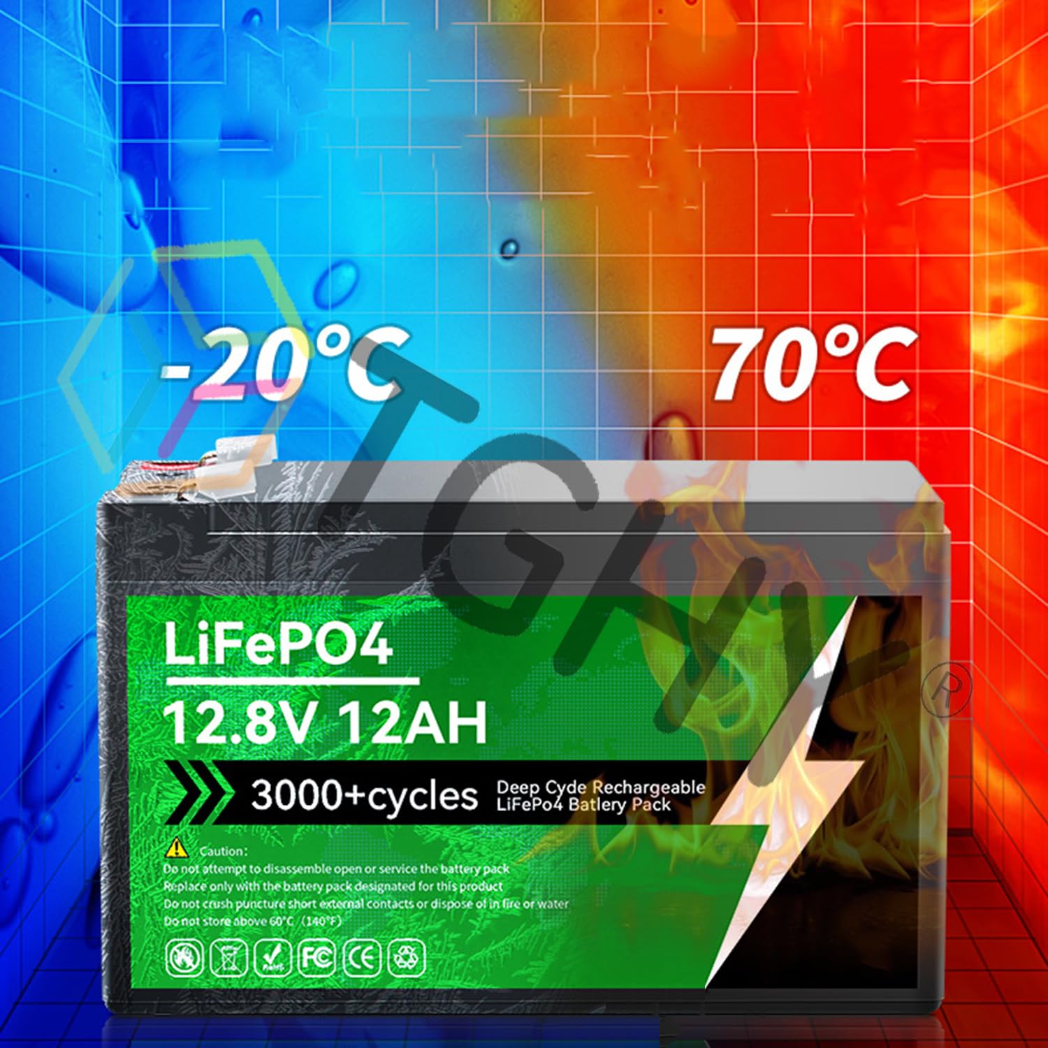 TGHY Akumulator LiFePO4 12 V 6AH-30AH Akumulator litowo-jonowy zapasowy 12 V Akumulator zamienny do awaryjnego przechowywania energii/akumulator zapasowy do kampera/przyczepy