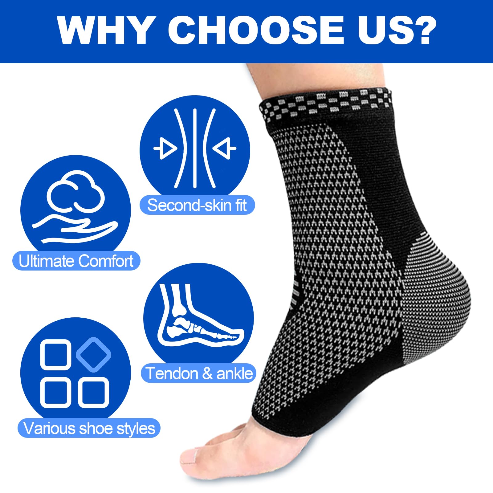 2er Pack Sprunggelenkbandage – Atmungsaktive Knöchelbandage Mit Verstellbarem Stützriemen Für Sport, Laufen & Alltag