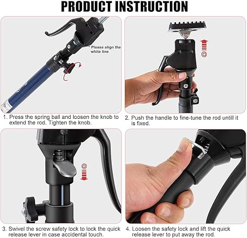 Miniatura 6 de XINQIAO Herramienta de tercera mano Sistema de soporte de tercera mano, varilla de soporte de acero de alta calidad con capacidad de 154 libras para