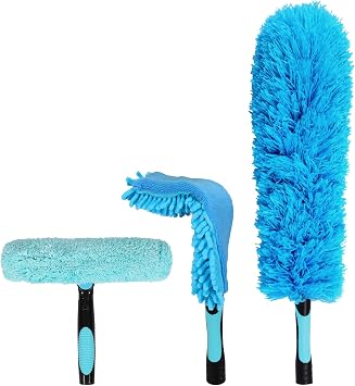 Dusters for Cleaning, Microfiber Feather Duster 3-in-1 Kit, Duster, Cobweb Duster, Microfiber Dusters for High Ceilings and Fans, Blinds, Cars and Furniture