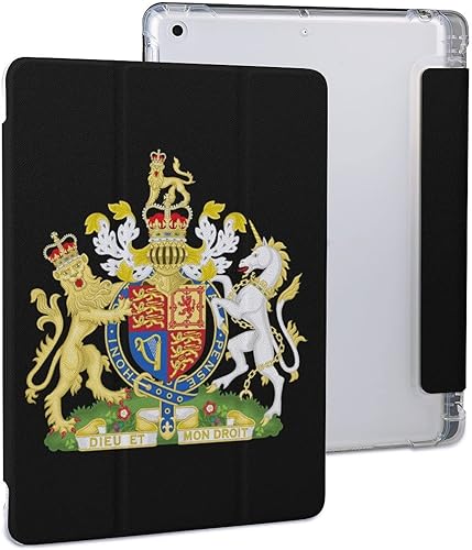 Coat Arms of The United Kingdom Tablet Case Trifold Tablet Cover Non-Slip Cover Case with Pencil Holder Compatible with iPad Series