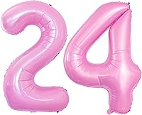 Vista 119 de GOER Globos con el número 80 para decoraciones de fiesta de cumpleaños número 80, globos de helio de aluminio jumbo de 42 pulgadas para 80 Oro rosa