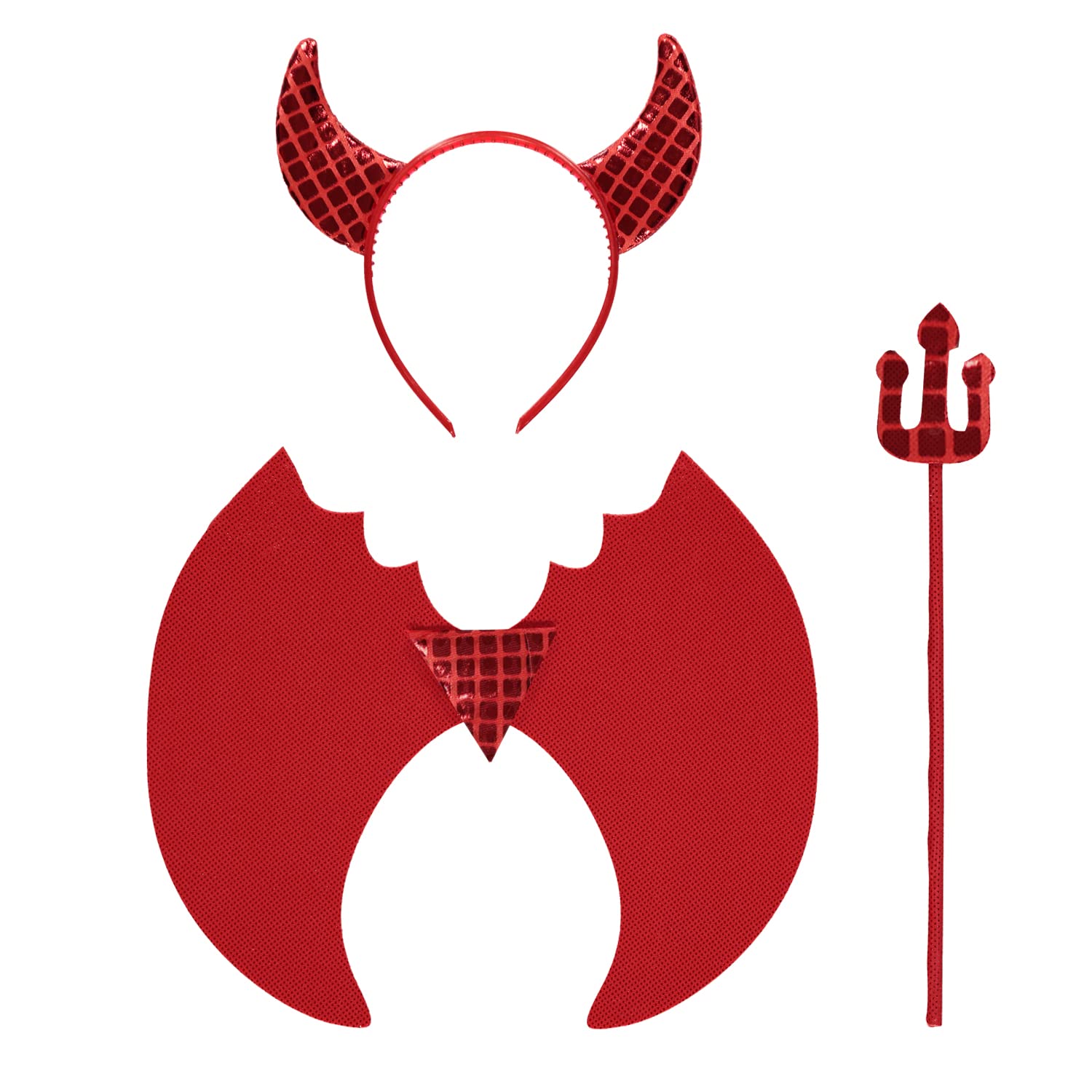 Amscan 9918091 - Kids Halloween Devil Dress Up Kit - Wings, Headband & Trident
