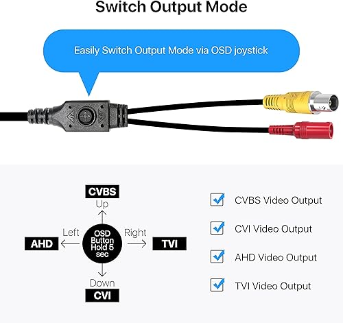 Miniatura 5 de ZOSI 1080P FULL HD 4-en-1 TVI/CVI/AHD/CVBS Cámara de seguridad 1920TVL Interior al aire libre día noche vigilancia CCTV Cámara domo para HD-TVI,