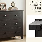 Giantex Drawer Chest with 3 Drawers,Solid Curved Legs and Double Handled Bedside Table Storage Dresser Cabinet for Bedroom, Living Room, Entryway, Nursery 28x 18x 26 Inch Drawer Dresser (Deep Coffee)