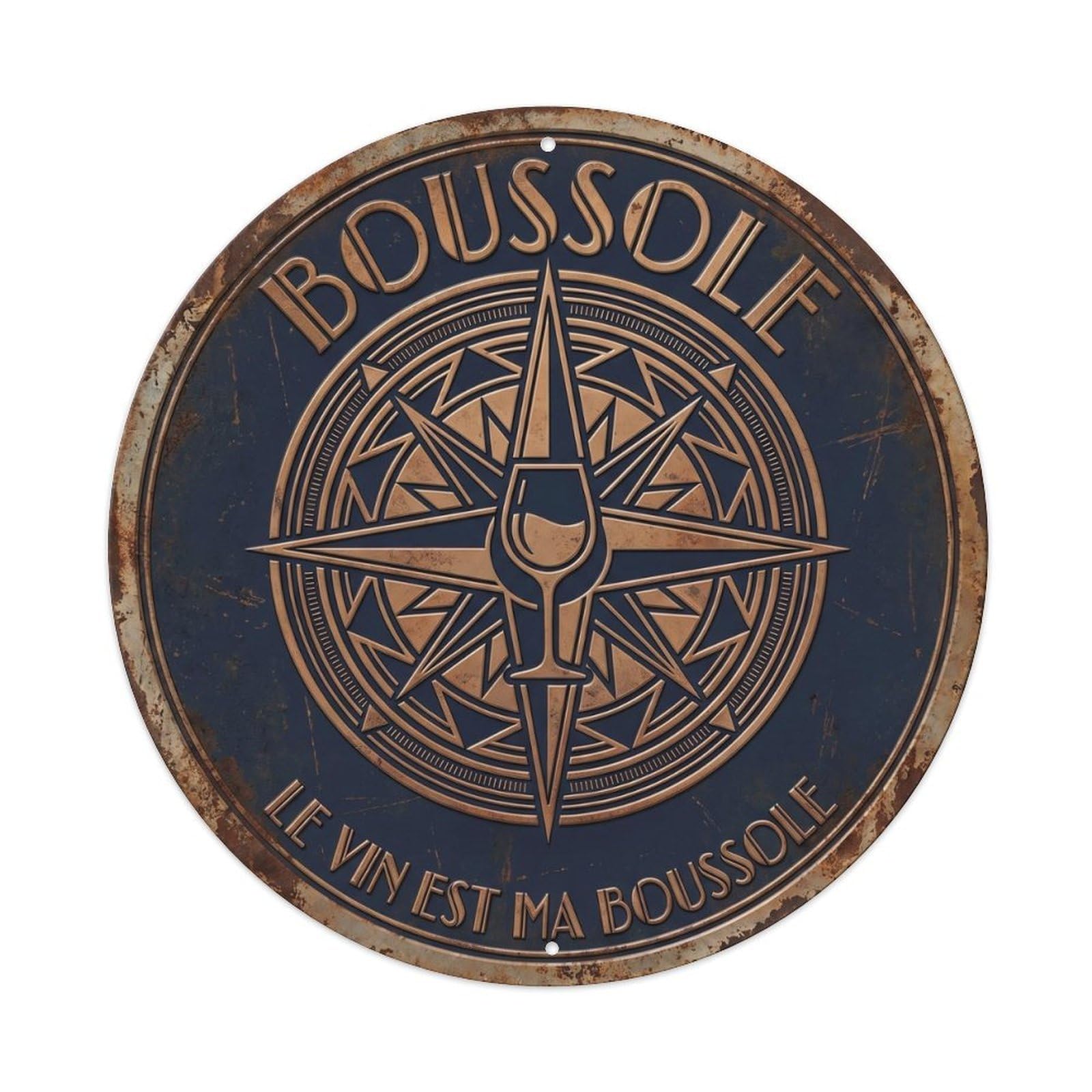 Compass Humorous Mancave Compass Vintage Metal Tin Sign Plaque Wall Decor for Cafe, Club Bar, Office, Garden Metal Poster 8x8Inch