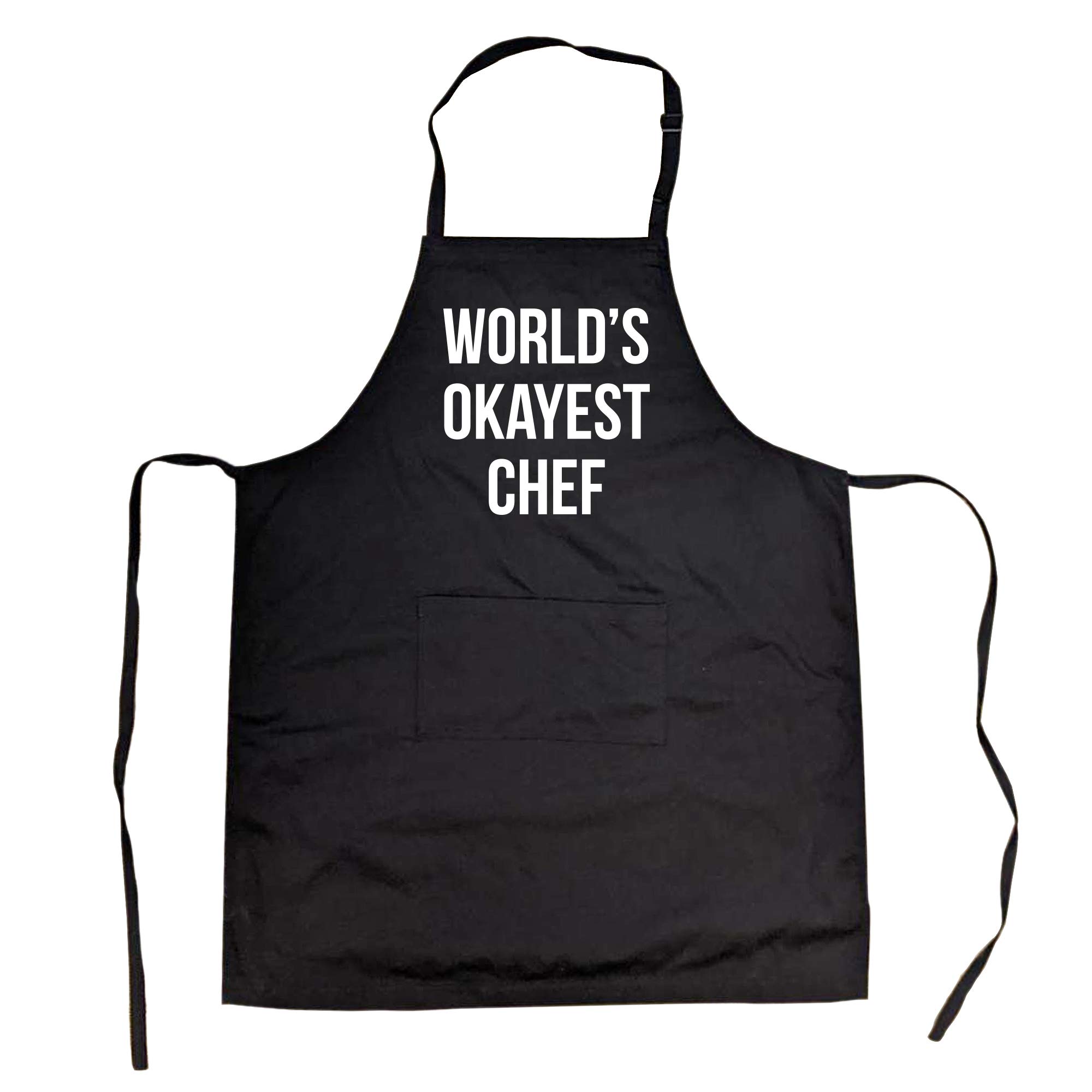 Crazy Dog T-Shirts World's Okayest Chef Apron Funny Summer Cookout Apron