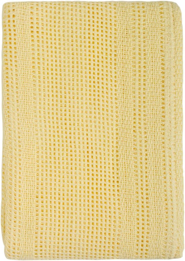 Junior Joy Pram Cotton Cellular Blanket (Lemon)