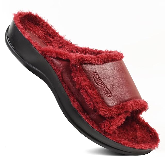 AEROTHOTIC Orthopedic Slippers for Women Indoor and Outdoor House Shoes Fuzzy Slippers With Arch Support for Plantar Fasciitis
