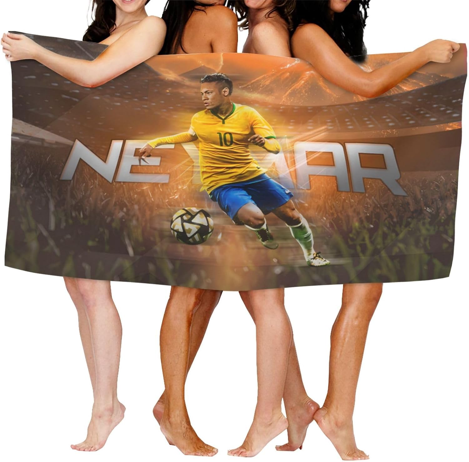 #10 Neymar Beach Towels Travel Swimming Bath Gym Towel Sandproof Compact Gift for Men Women