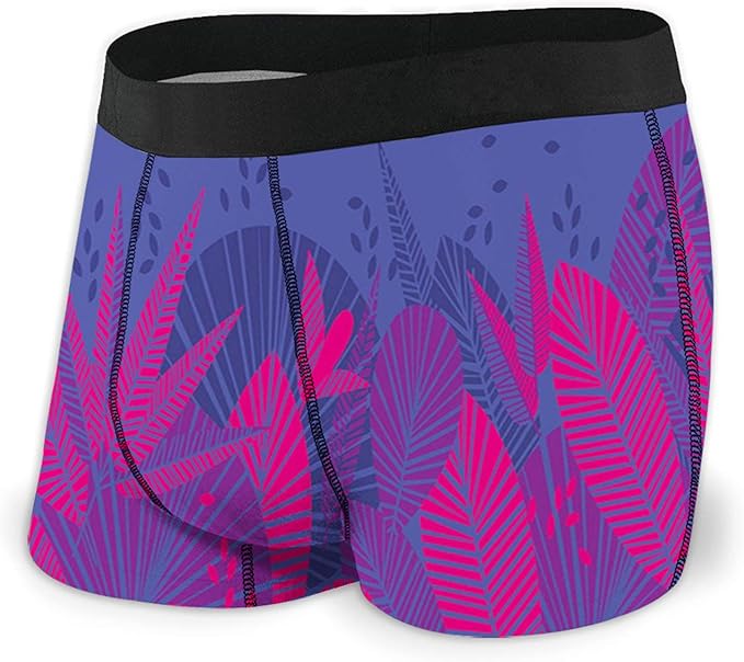 Men's Boxer Briefs,Exotic Jungle Abstract Artful Design Leaves Graphic