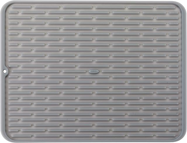 OXO Good Grips Silicone Drying Mat-Large-Compact Packaging, Inoxidable, Grey