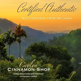 Ceylon Cinnamon Shop Organic Ceylon Cinnamon (100% Certified) Supplement, 180 Capsules, 3 Month Supply