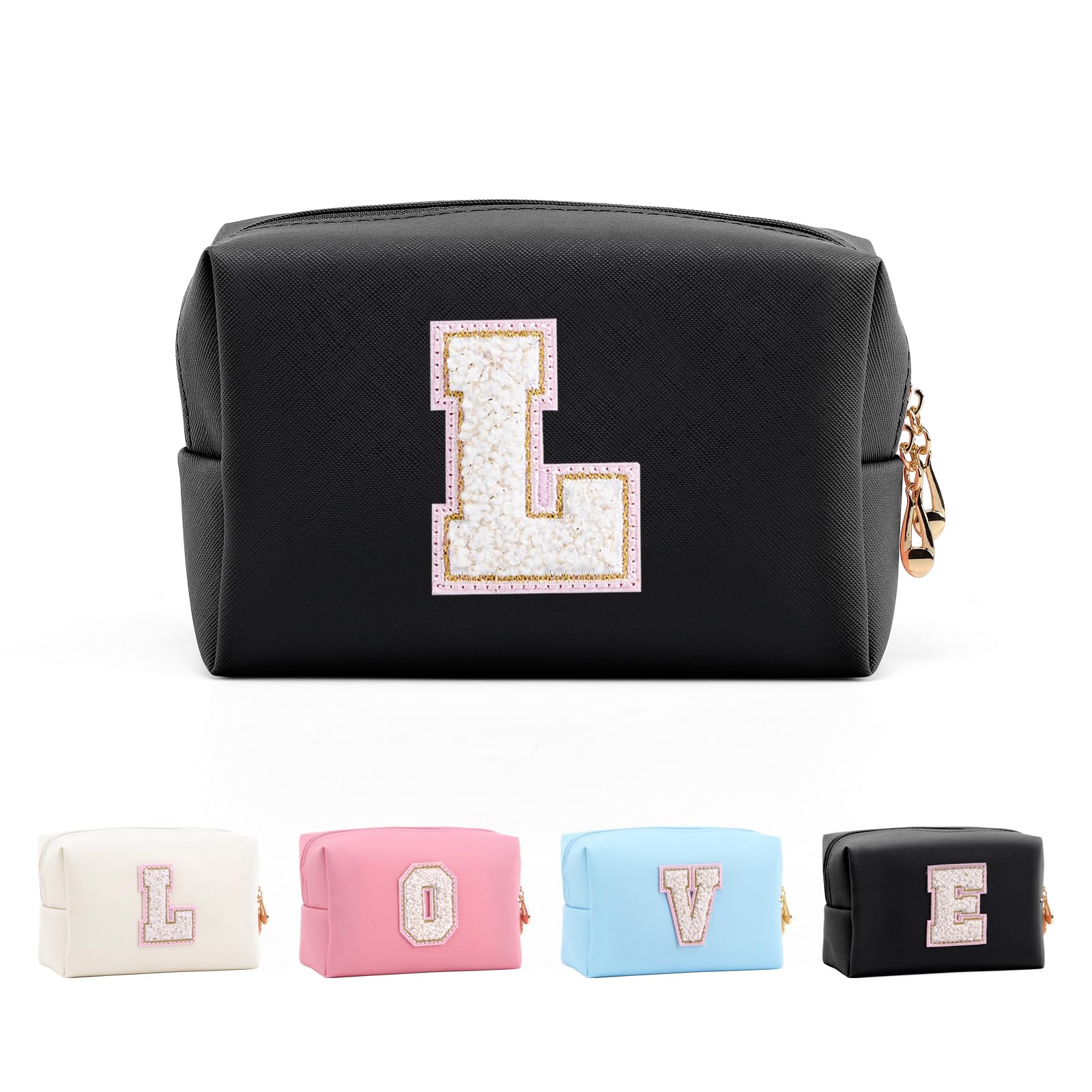 Bolsa de Maquillaje, Bolsa de Cosméticos Impermeable de Viaje, PU Cuero, Neceser de Baño, Bolsa De Aseo Y Almacenamiento para Mujer,Cosas Preppy para niñas Adolescentes (Letra A-Z) — view 96