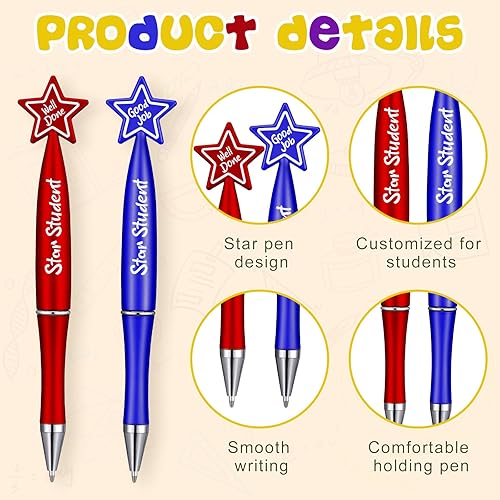 Miniatura 3 de Tenceur 32 bolígrafos de estrella para estudiantes, bolígrafos con cita motivacional a granel, regalos de agradecimiento para profesores, regalo de