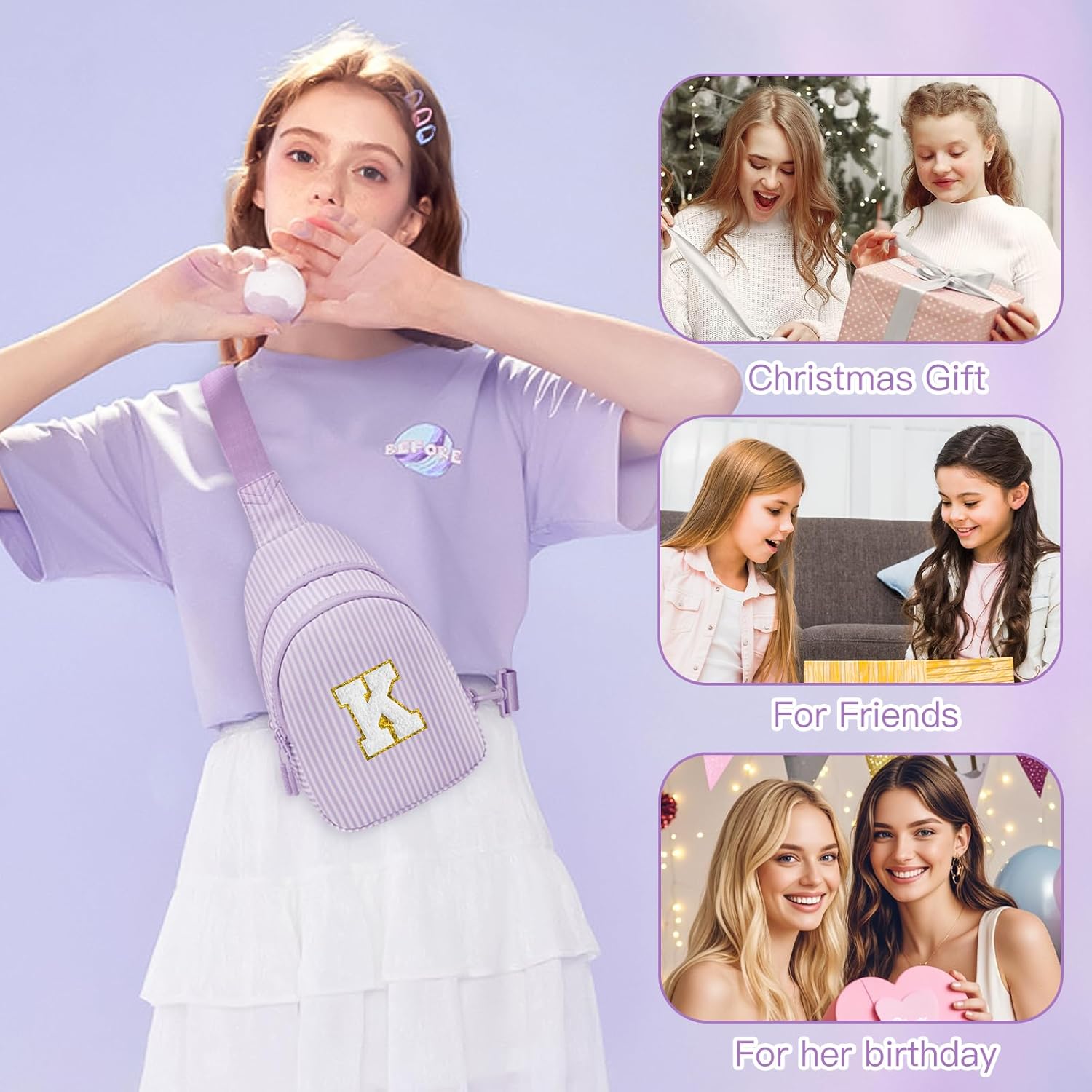 Gifts for 8 9 10 11 12 Year Old Girls Sling Bag Crossbody Bags Fanny Pack for Teen Girls Personalized Gifts for Women - Image 2