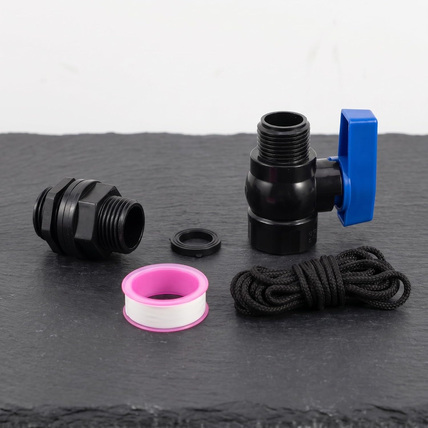 Toddmomy 2 Sets 3/4" GHT Plastic Faucet Diverter - Bulkhead Fitting with Ball Valve for Water Storage Tank - Rainwater Collection Barrel Spigot Kit for Garden Hose Adapter