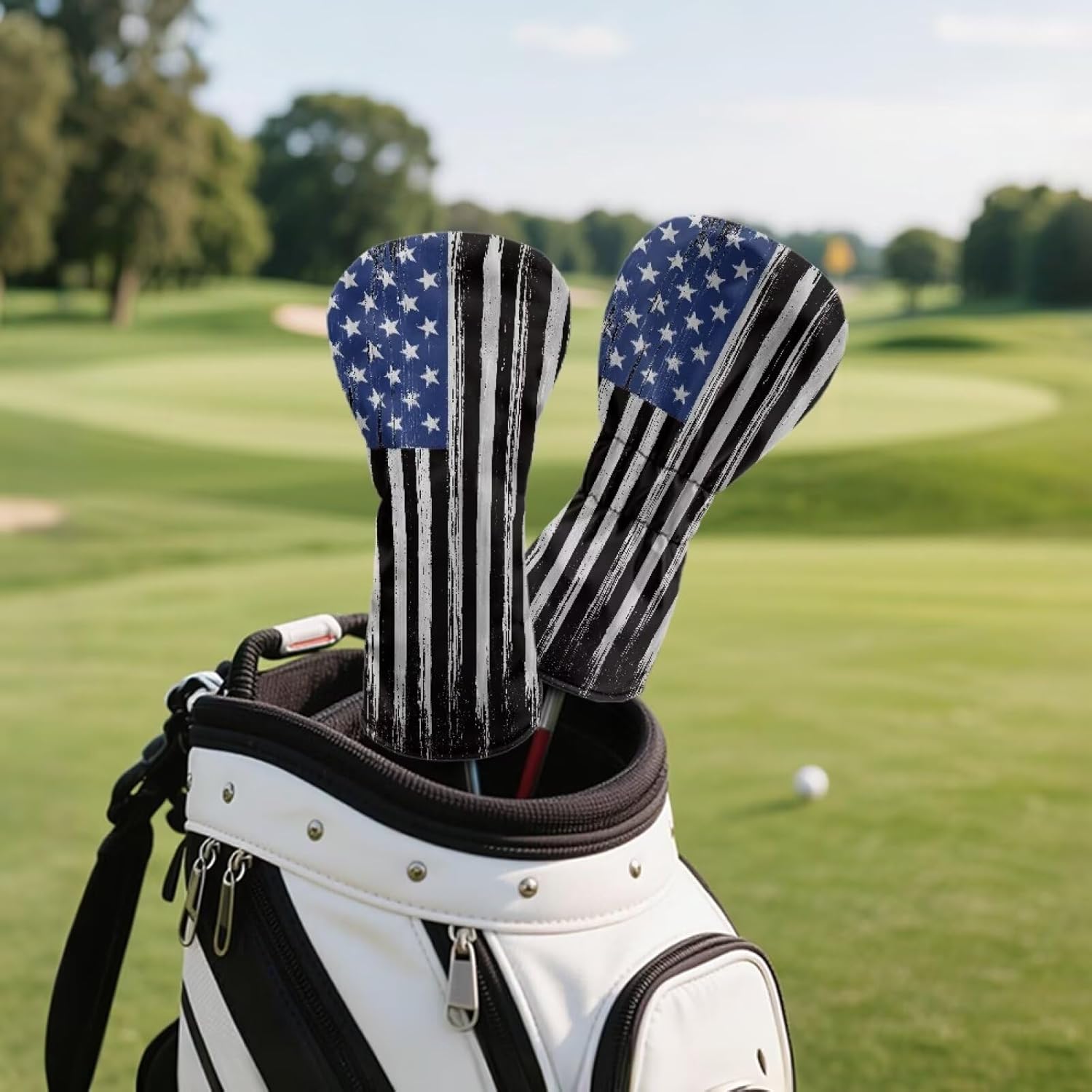 COEQINE 2/3/4PCS Funny Golf Club Head Covers for Woods Set Fits Drivers Fairways Hybrids,3, 5 and X, Golfer Golf Gifts