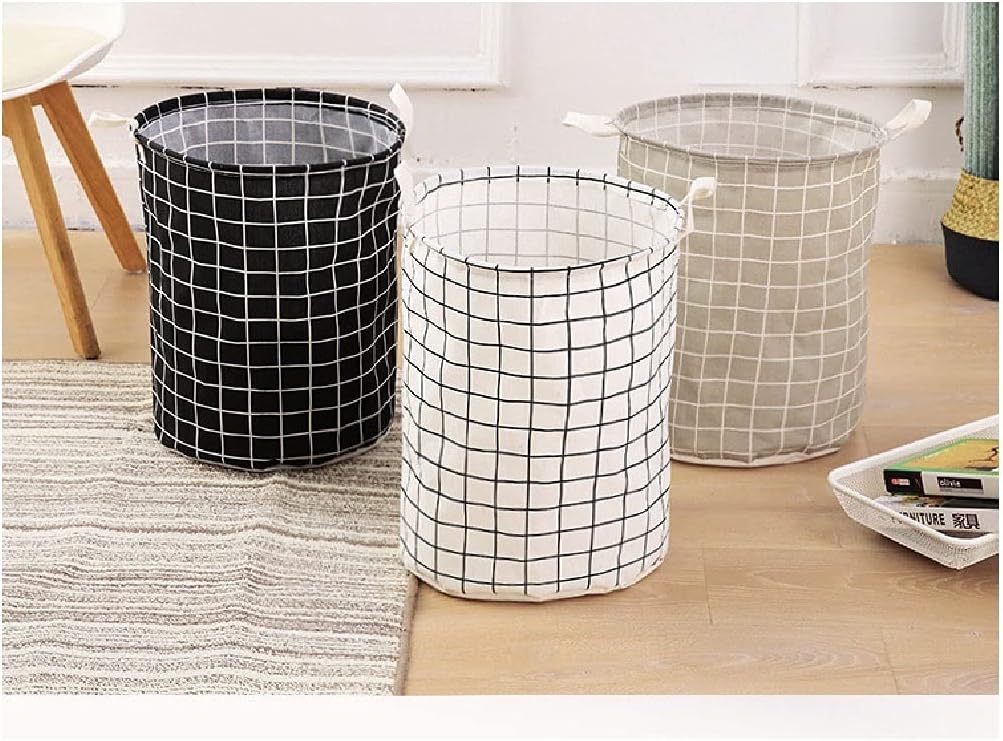 2pcs Foldable Dirty Clothes Storage Bag Laundry Basket Hamper Washing Bin House (Color : Gray,) (Black One Size)