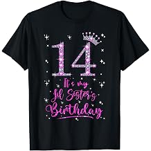 14 It's My Lil Sister's Birthday Pink Crown 14 Years Old T-Shirt