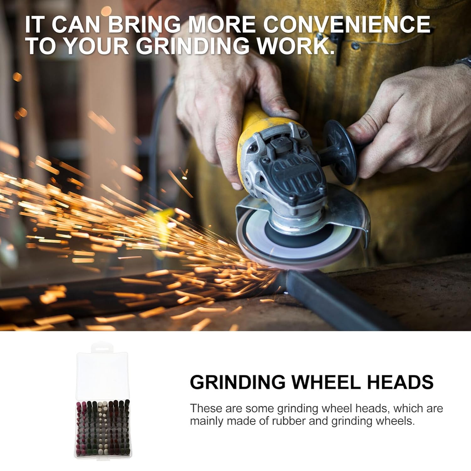 YARNOW 100pcs Multi-Purpose Grinding Wheel Collection, Small Mounted Abrasive Wheels for Polishing, Carving, Deburring, and Metal Rust Removal, Rotary Tool Accessories for Industrial Use