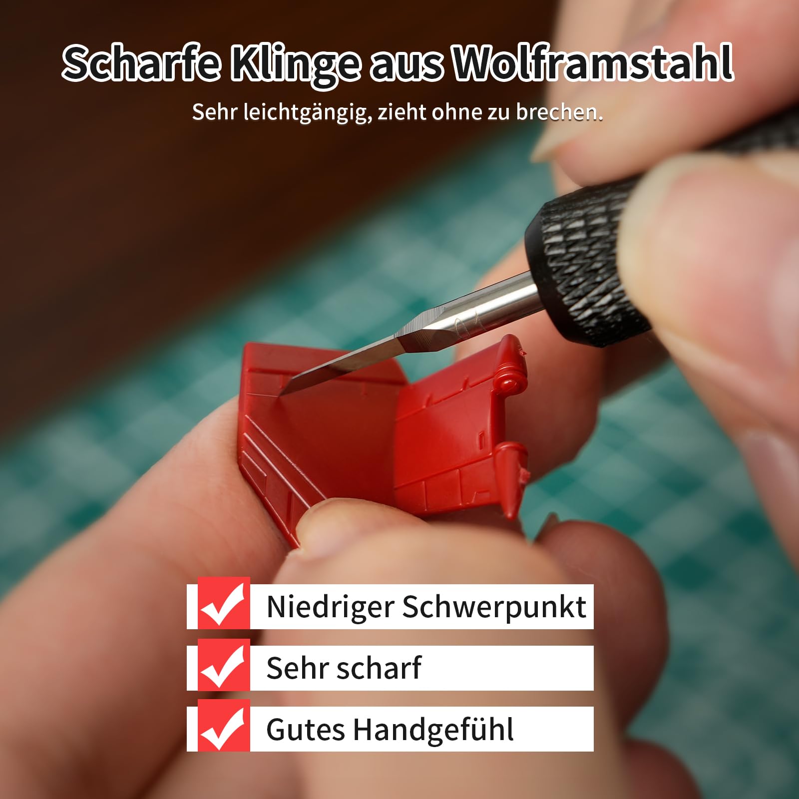 Modell Scriber, Line Scriber mit Wolframstahlklingen, Modell Scribing Tool für den Modellbau-Hobby, RG Scale Model, Gundam Model Kit, Kunststoff-Modelle, Harz GK geschnitzt (0,1 MM)