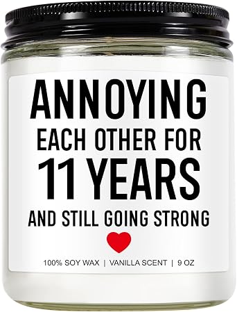 Younift Funny 11 Years Candle, 11 Year Anniversary, Gifts for Him, Her, Steel Anniversary, Gifts for Men, Women, Couples, Husband, Wife, 11th Wedding Anniv. Presents or Decorations - 9 oz