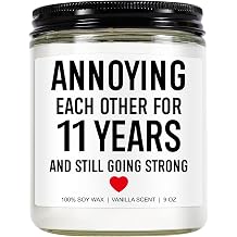 Younift Funny 11 Years Candle, 11 Year Anniversary, Gifts for Him, Her, Steel Anniversary, Gifts for Men, Women, Couples, Husband, Wife, 11th Wedding Anniv. Presents or Decorations - 9 oz