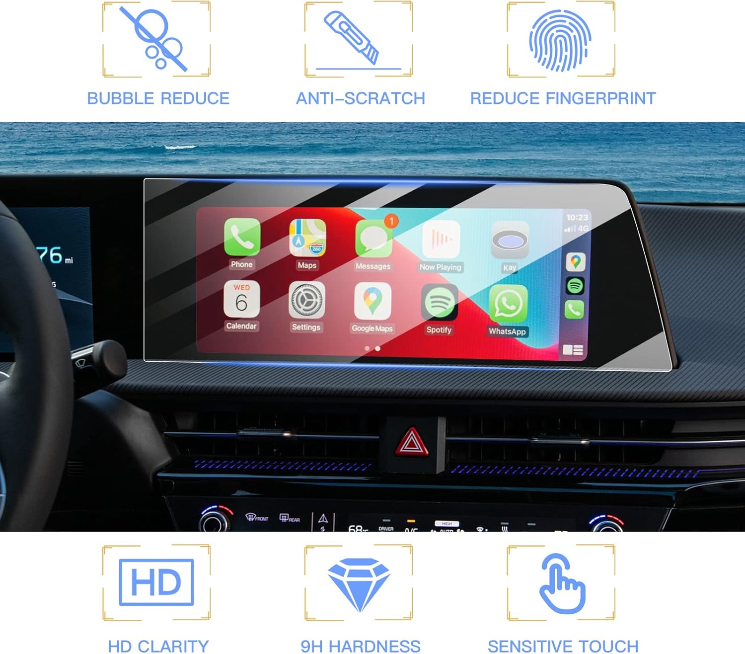 2022 2023 kai ev6 screen protector 2022 2023 kai ev6 accessories infotainment display screen protector tempered glass anti scratch navigation center c