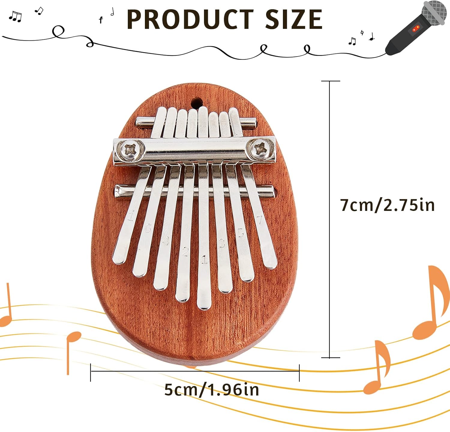 AMIJOUX 8 Key Kalimba Mini Thumb Piano, Portable Marimba Music Thumb