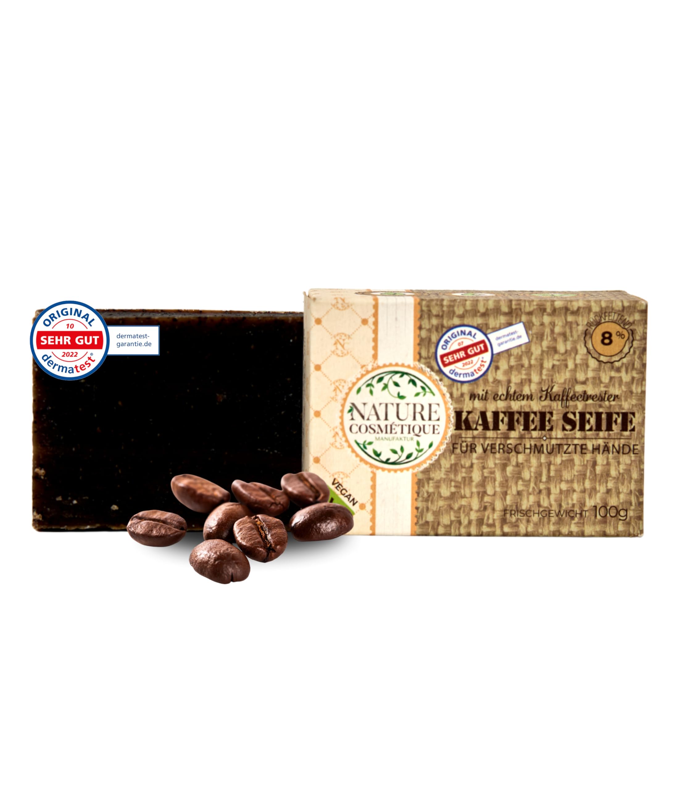 Nature Cosmétique Solid Soap Coffee Soap, For Hands & Body, Handmade Natural Soap, Moisturising & Skin Nourishing, Vegan