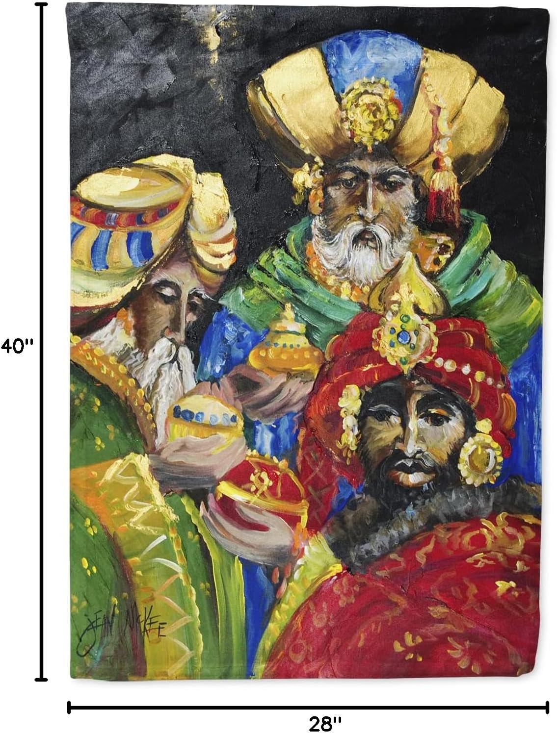 Caroline's Treasures JMK1177CHF The Three Wise Men House Flag Large Porch Sleeve Pole Decorative Outside Yard Banner Artwork Wall Hanging, Polyester, House Size, Multicolor