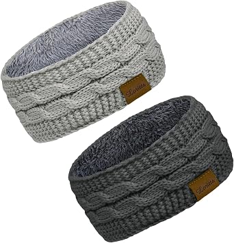 Loritta 2 Pack Ear Warmers for Women, Thick Winter Headbands Gifts