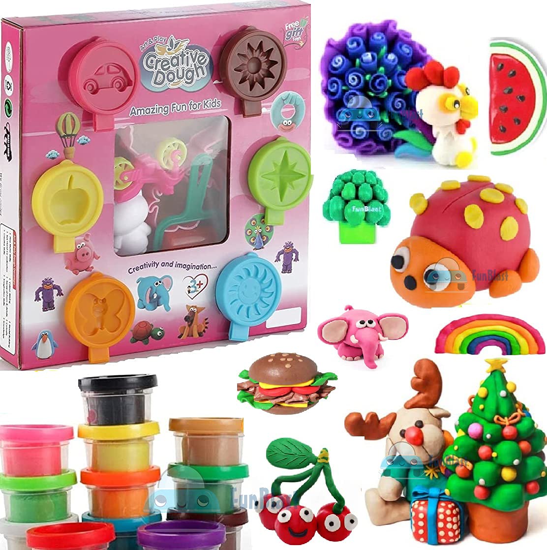 FunBlast Clay and Dough for Kids, Activity Clay Toys with Moulds – (6 Pcs Clay & Mould - Pink) (B08Y76PHNS) Amazon Price History, Amazon Price Tracker