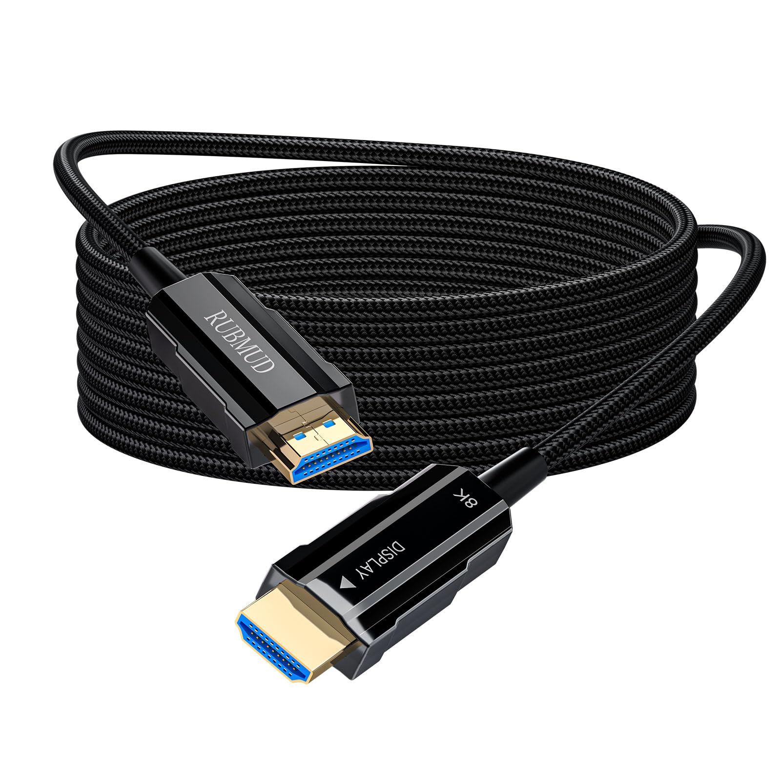 8K HDMI 2.1 Cable 6ft, Fiber Optic HDMI Cable Braided Cord, High Speed Active HDMI Cable, 48Gbps, 8K@60Hz 4K@120Hz, Dynamic HDR, eARC, HDCP 2.2&2.3,