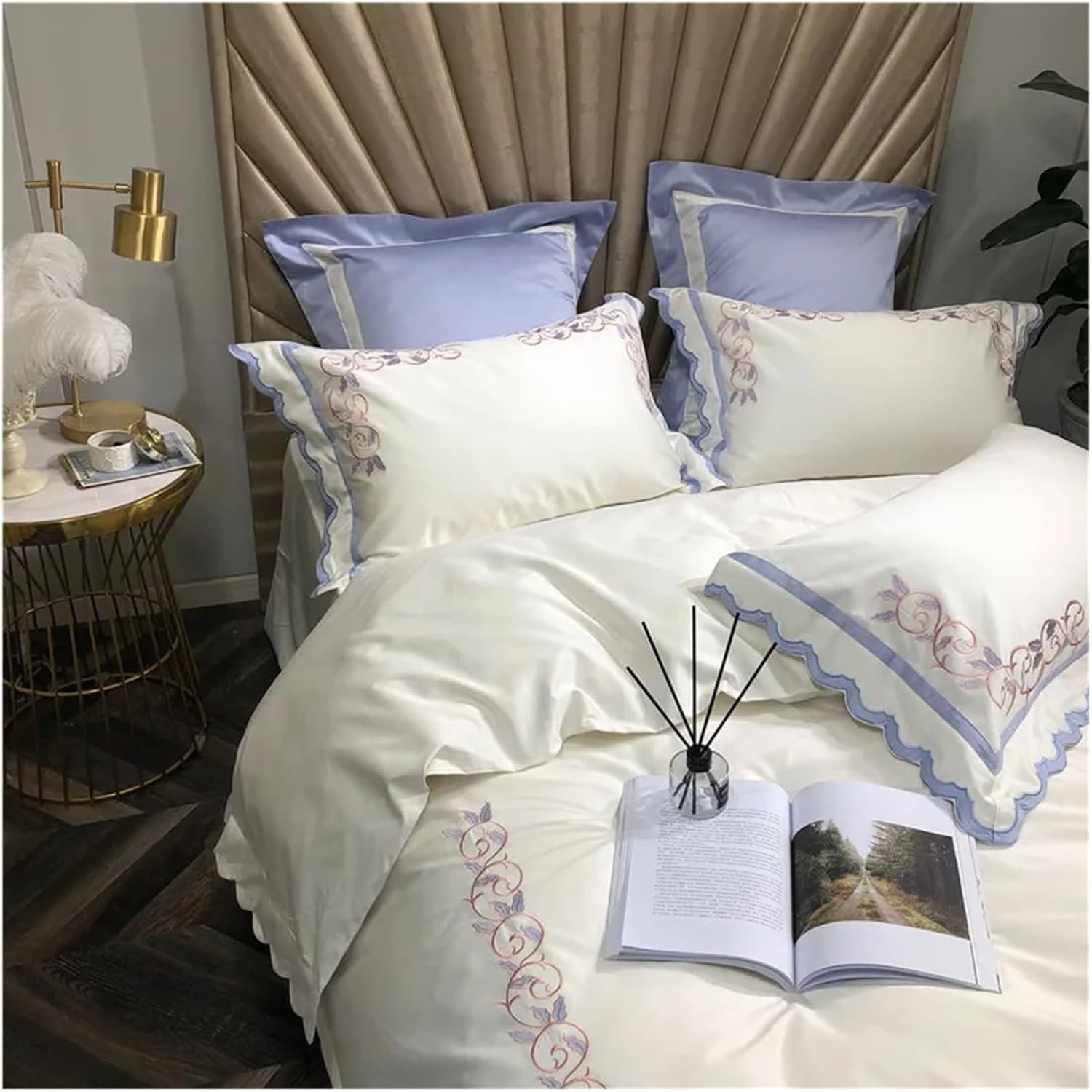 4pcs Luxury 1000TC Egyptian Cotton Queen King Bedding Set Bed Cover Bedsheet Duvet Cover Embroidery Bed Set,Bed