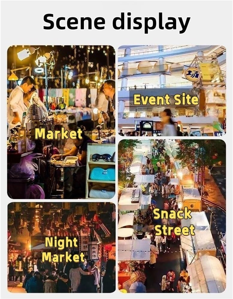 Cart with Wheels Selling Food, Vending Cart with Acrylic Panel, Creative Iron Market Stall with and Storage Box for Market, Street Food & Events(Red,47.2x76.7in)