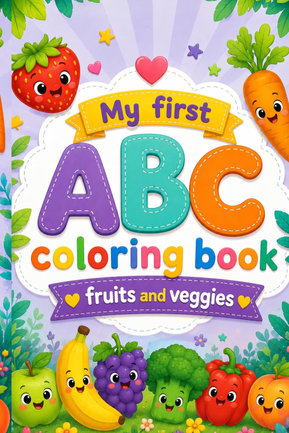 My First ABC Coloring Book: Fruits and Veggies: Learn Letters, Trace the Alphabet, and Color Cute Fruits & Vegetables | Ages 3-8