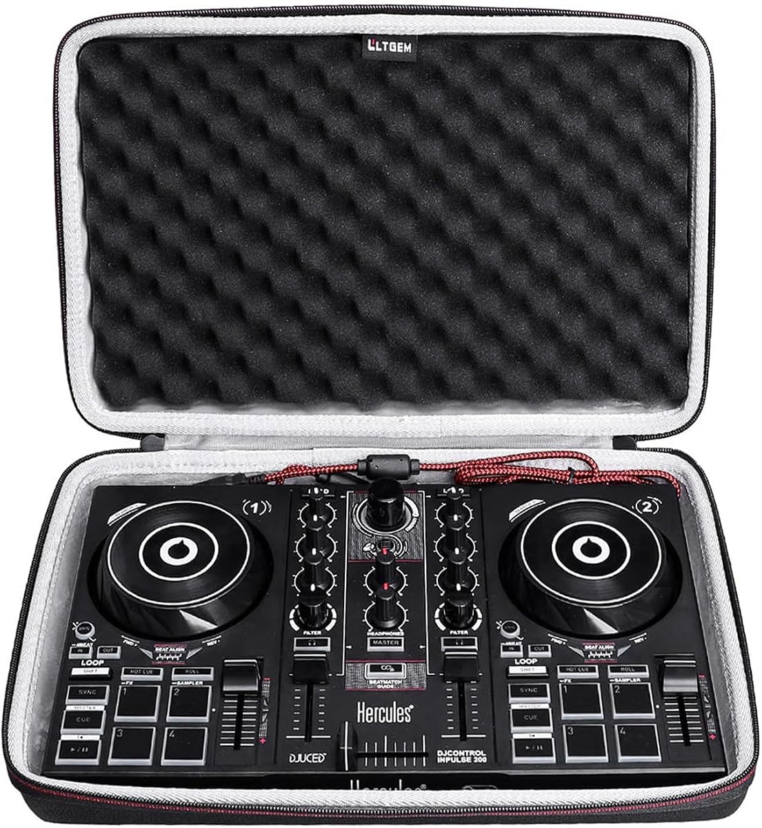 LTGEM DJ Controller Case for Hercules DJControl Inpulse 200 / DJControl Inpulse 200 MK2 - Hard Storage Travel Protective Carrying Bag (Case Only)