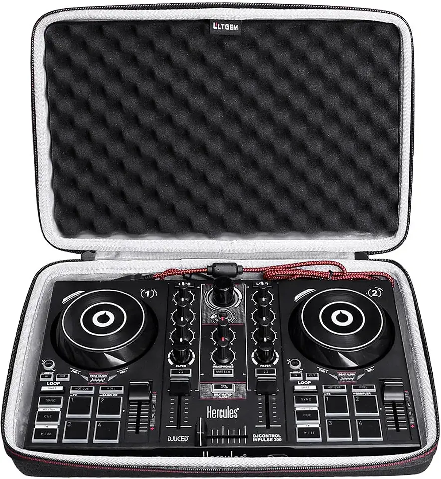 LTGEM DJ Controller Case para Hercules DJControl Inpulse 200 / DJControl Inpulse 200 MK2 - Bolsa protetora de viagem de armazenamento rígido (apenas capa)