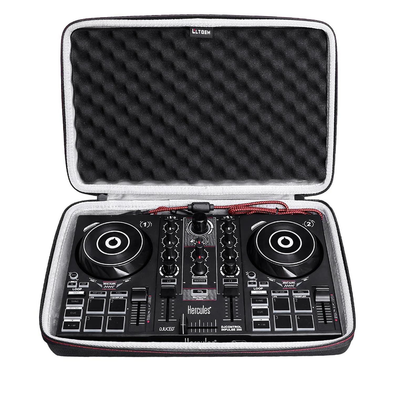 LTGEM DJ Controller Case for Hercules DJControl Inpulse 200 / DJControl Inpulse 200 MK2 - Hard Storage Travel Protective Carrying Bag (Case Only)