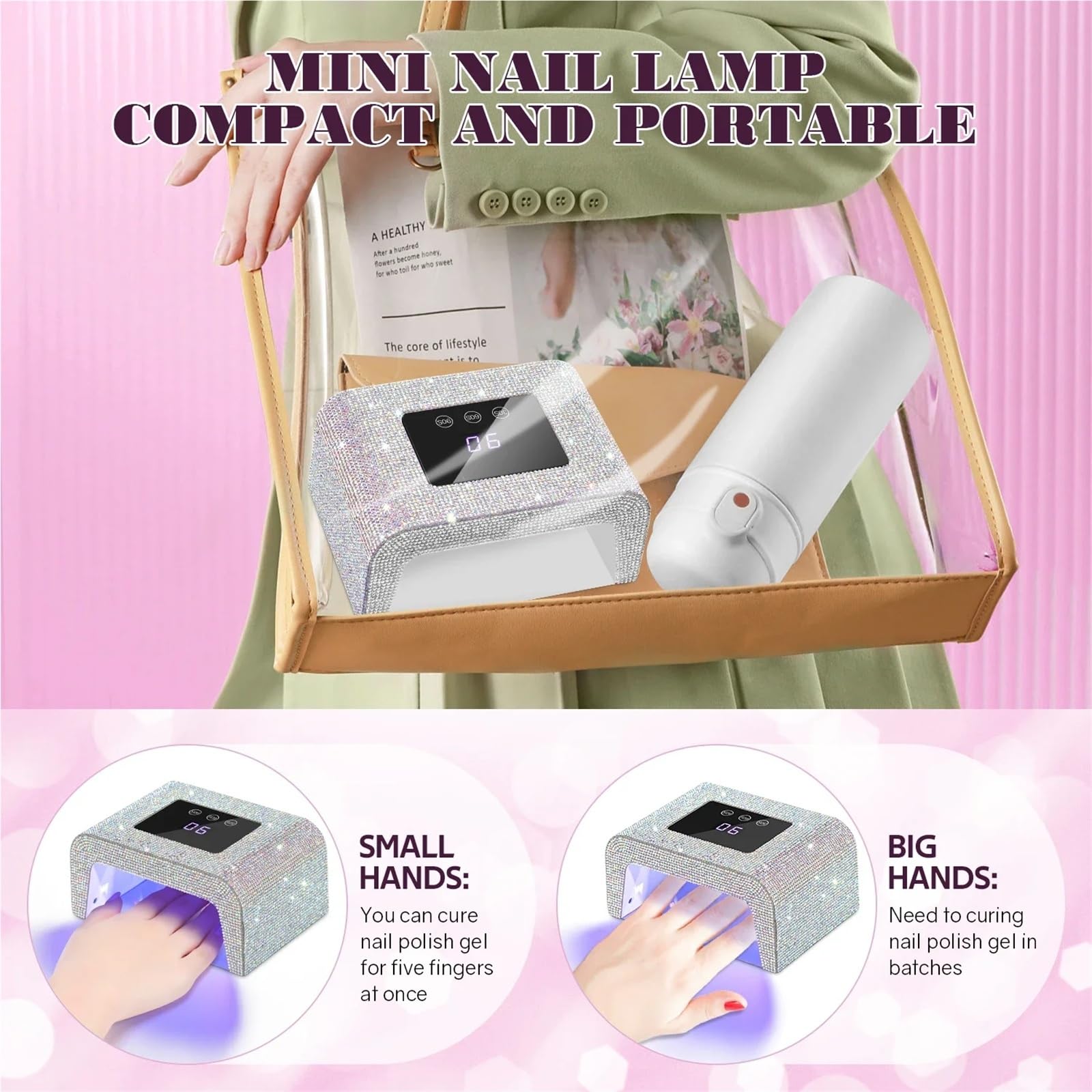 UV LED Nail Lamp Professional 15W Dryer with LCD Touch Screen and 3 Timing 15 LEDS Manicure Tools(SR)