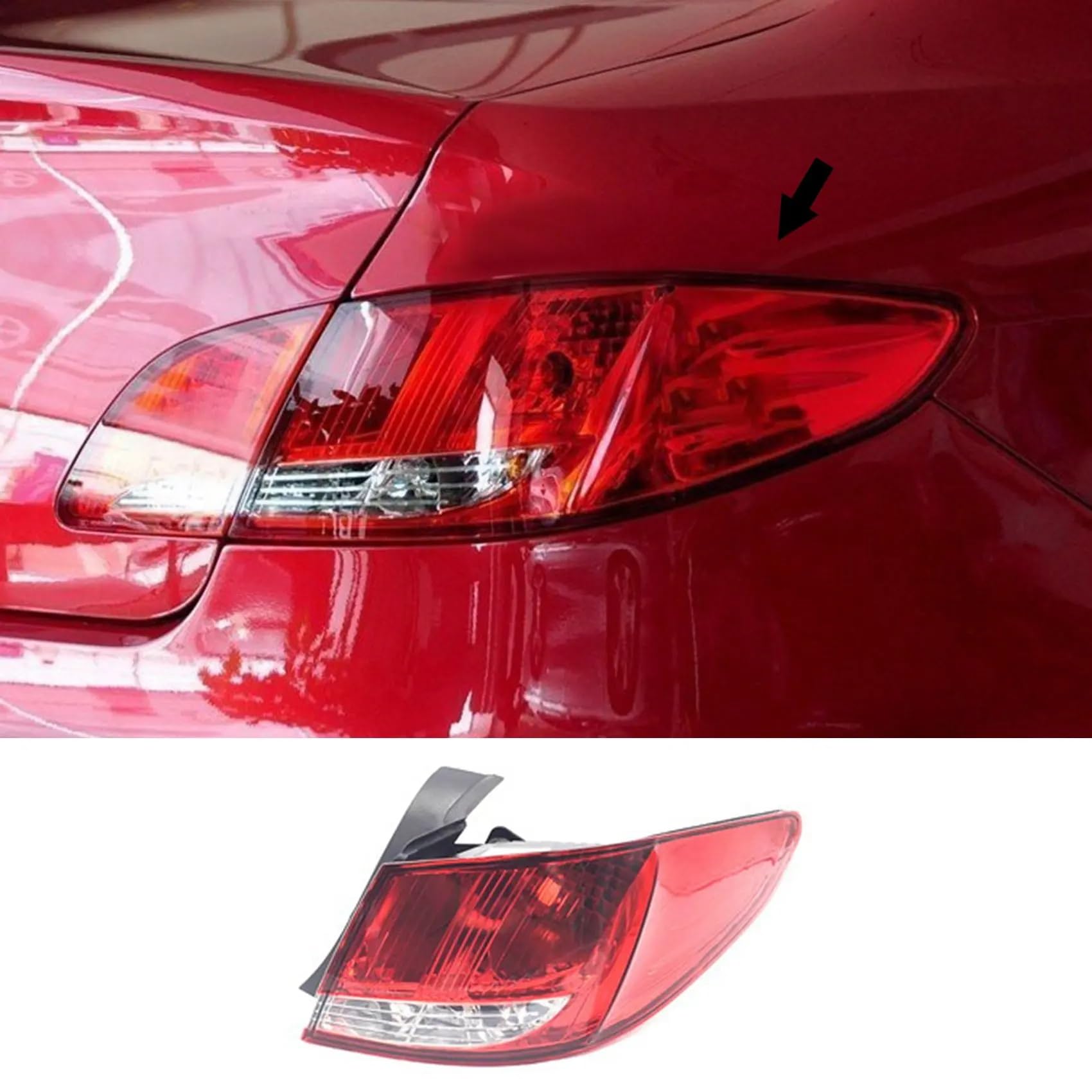 Compatible Con Peugeot Para (408) 2010-2012 Conjunto Luz Trasera Izquierda Para Automóvil Luz Freno Señal Giro Secuencial Luz Estacionamiento Luz Conducción Accesorios Traseros Luz trasera Coche