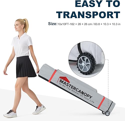 Miniatura 9 de MASTERCANOPY Tienda de campaña desplegable de grado comercial, refugio instantáneo de 10 x 10 (negro)